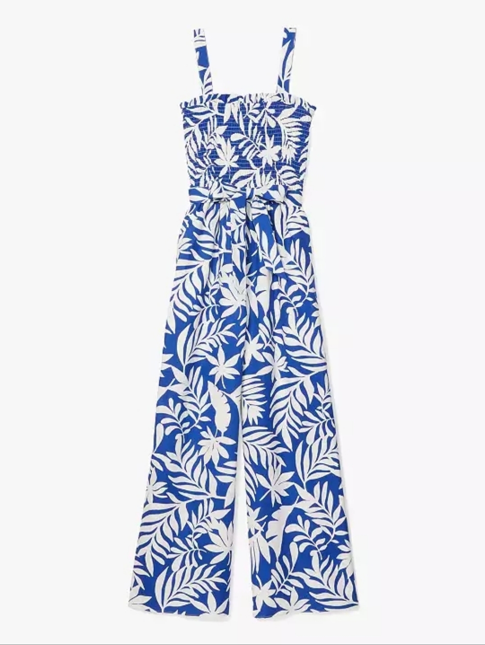 Kate Spade Tropical Foliage Smocked Jumpsuit - Picture 3 of 8